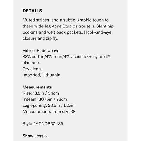 Acne Studios - Striped Linen Blend Trousers - Picture 5 of 8